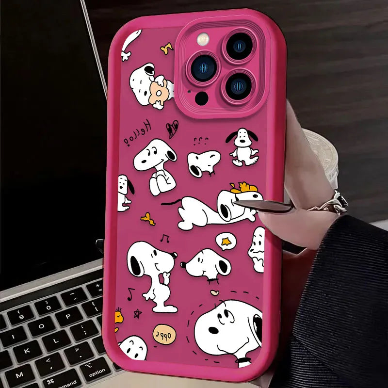 Cartoon Snoopy Silicone iPhone Case