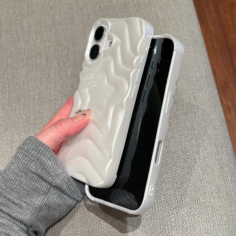 Fashion Pearl White Imprint Star Phone Case