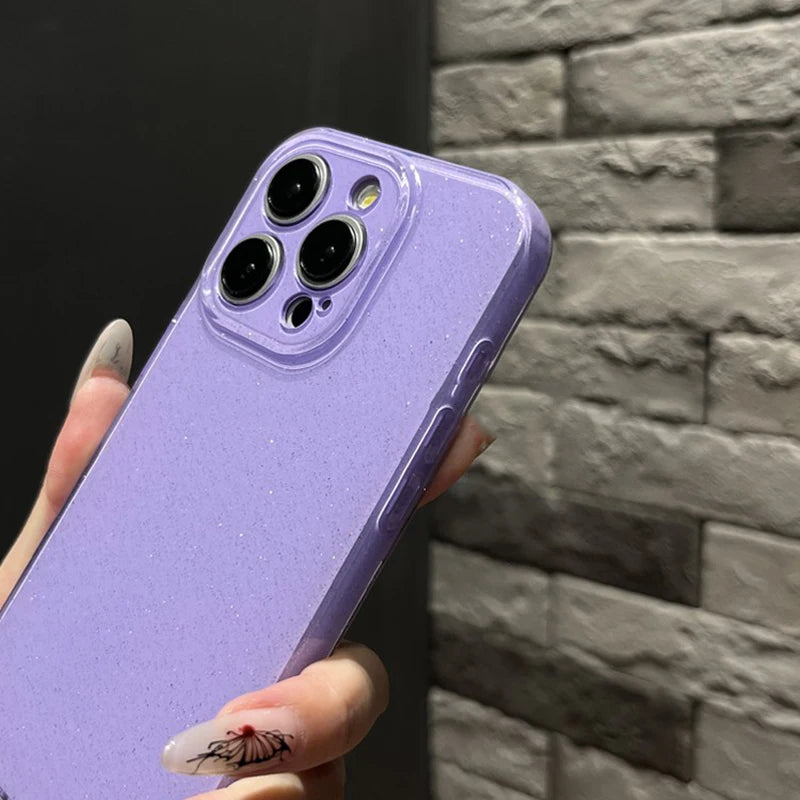 Fashion Purple Shine Glitter TPU Phone Case