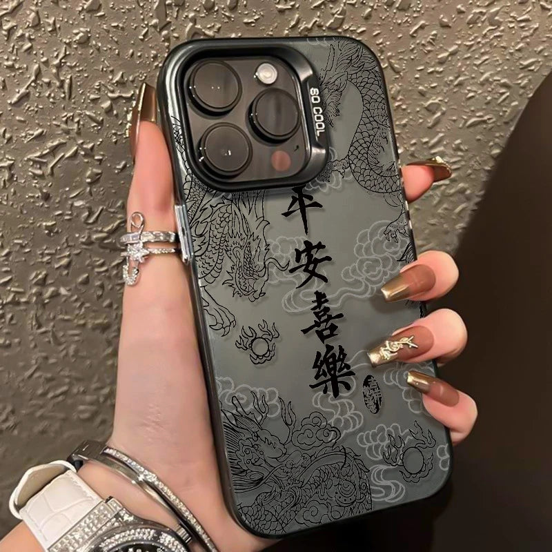 Trendy Fashion Cartoon Chinese Dragon IMD Material Phone Case