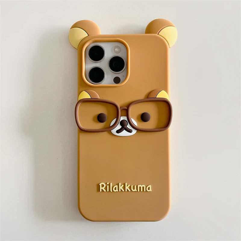 NEW Rilakkuma Bear Wear Glasses Phone Case