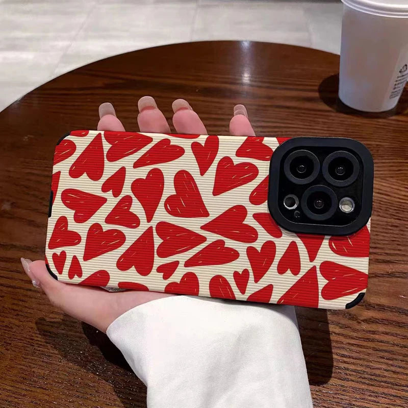 Fashion Red Love Heart Silicone Phone Case