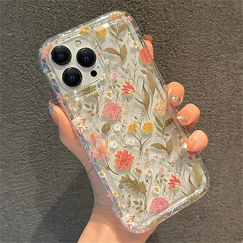 Tropical Flowers Transparent Phone Case