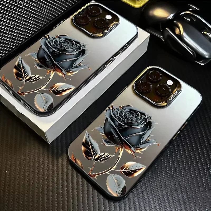 Black Gold Rose Phone Case