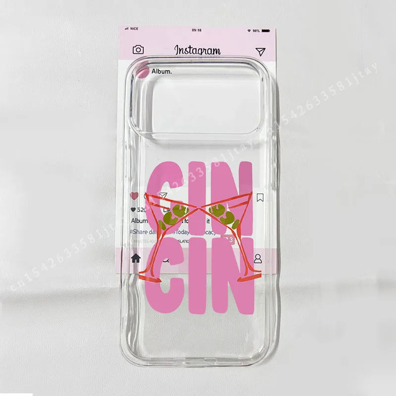 Trendy Coffee Cheers Print Clear Phone Case