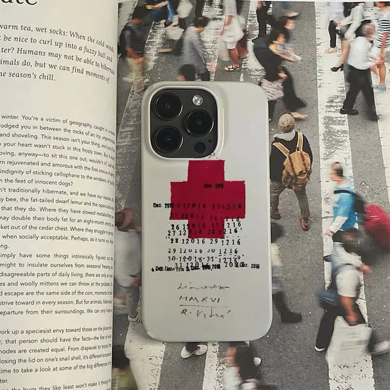 Hot Sale Ins Retro Red Cross Art Phone Case