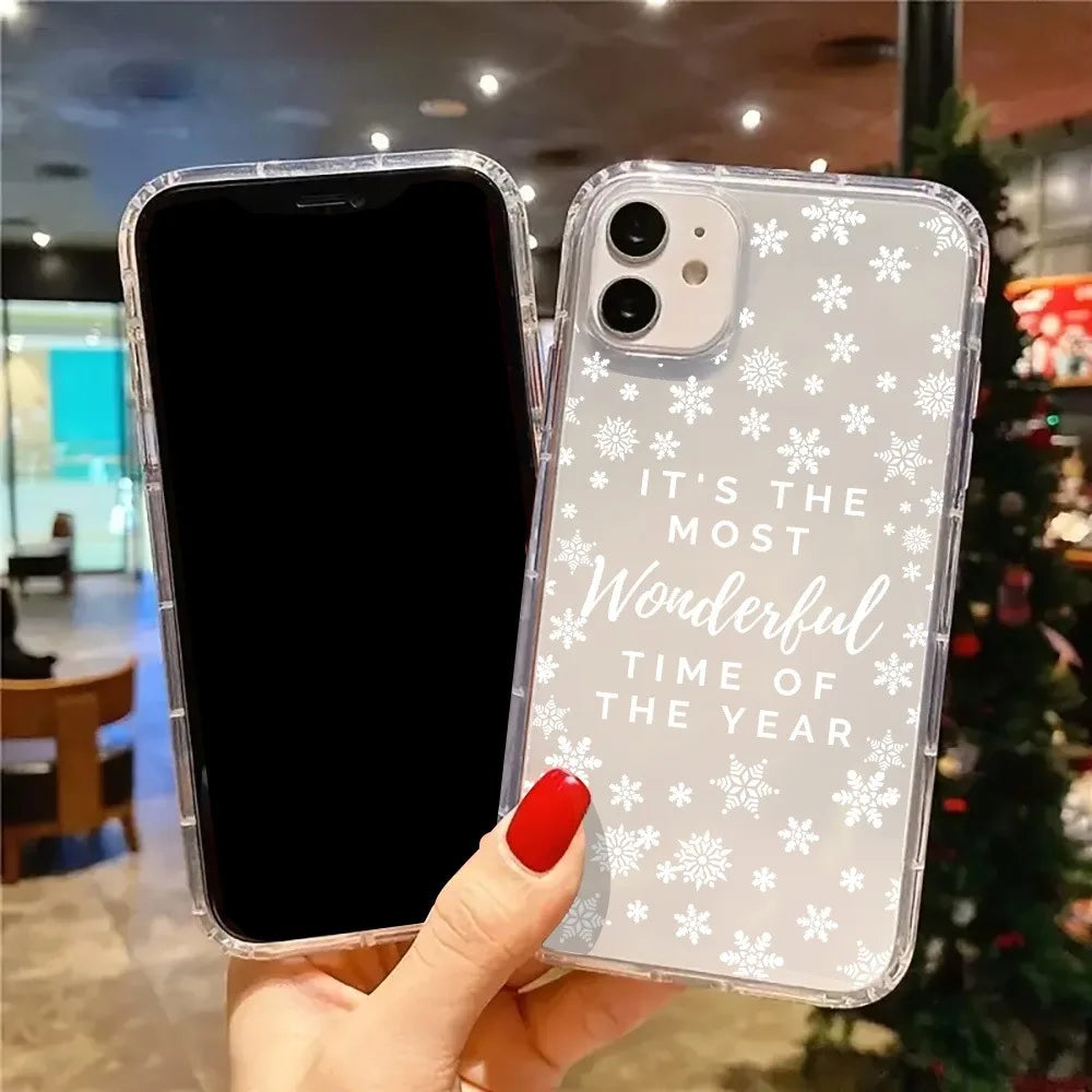 Christmas Cute Snowflakes Aesthetic Clear Phone Case