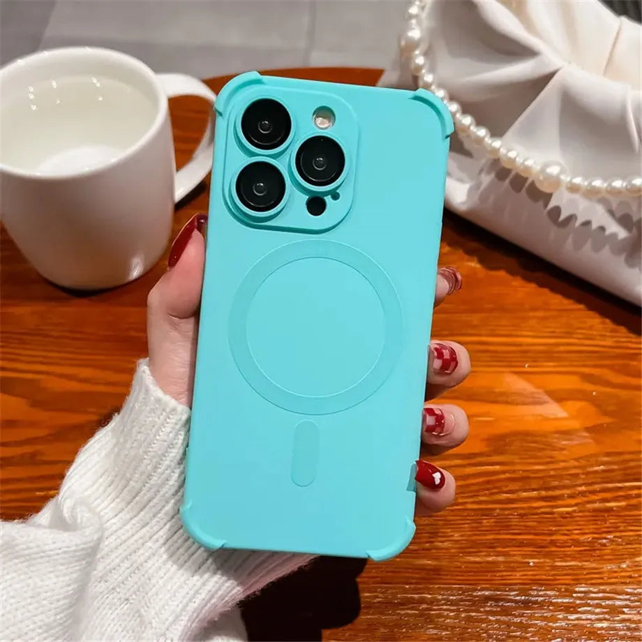 Magnetic Shockproof Silicone Bumper Phone Case