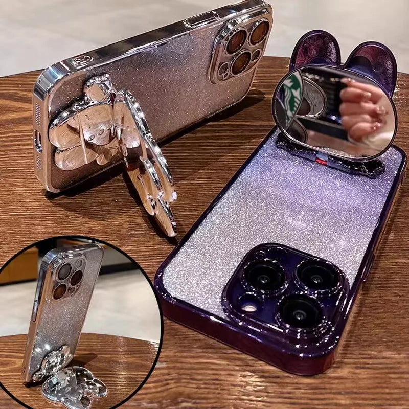 Quicksand Glitter Magnetic Stand iPhone Case