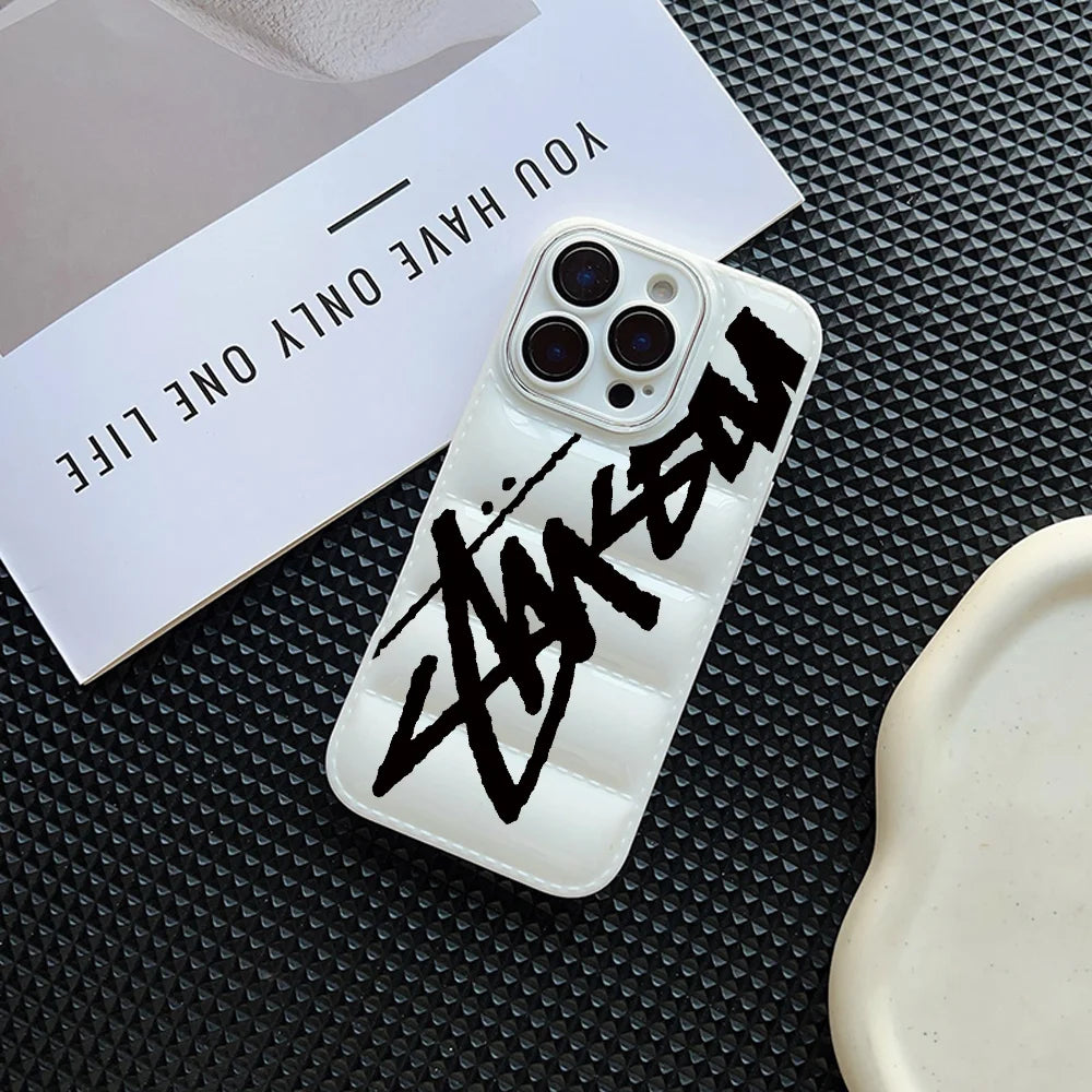 COOL SSY s-S-StuE Phone Case FUNDA Soft Down Jacket Puffer Cover