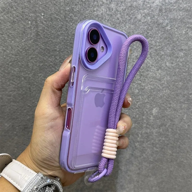 Luxury Card Slot Bag Clear With lanyard Phone Case