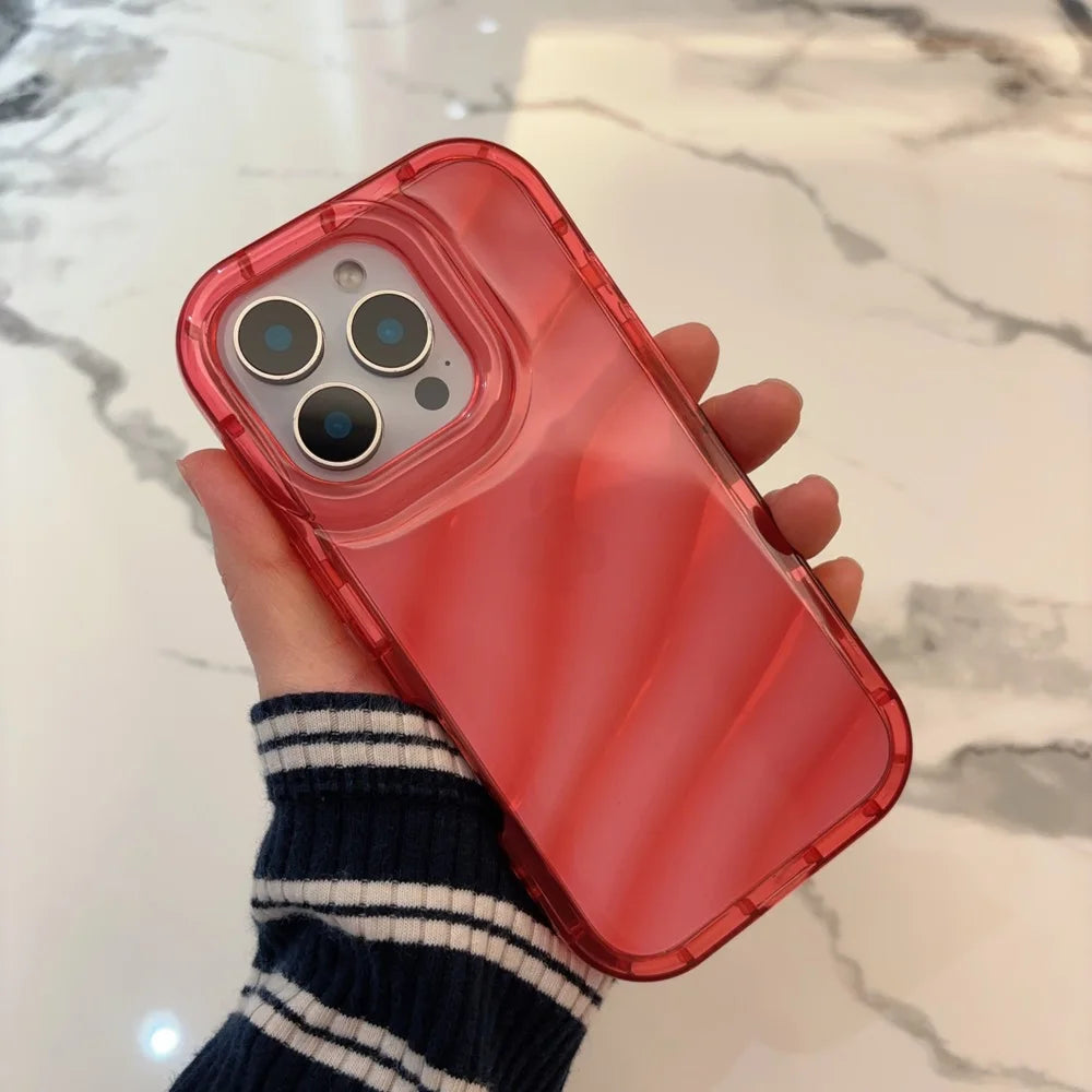 Transparent Candy Wavy Soft Phone Case