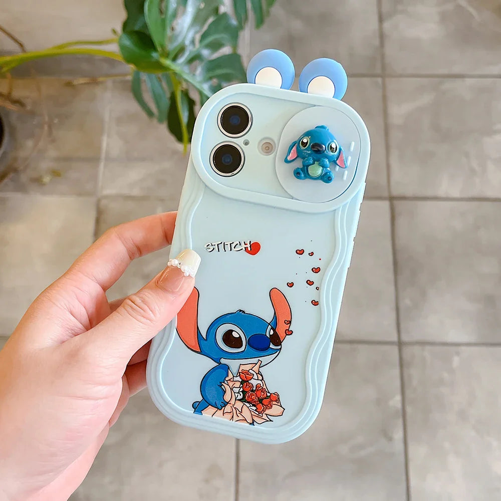 Minnie Mickey Angel Stitch Ears Sliding Camera Phone Case