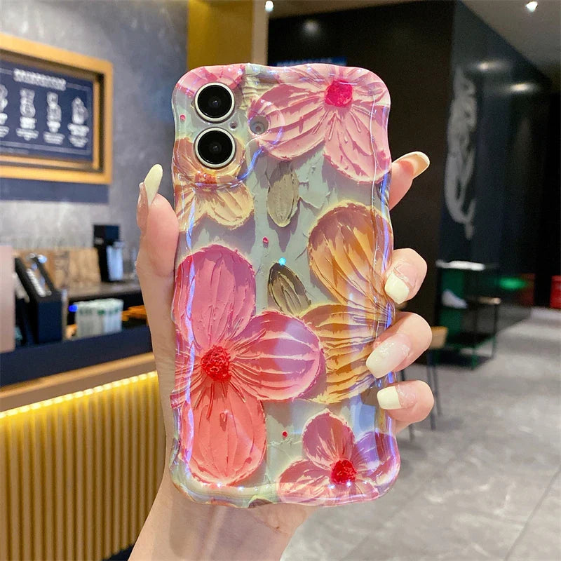 Purple Glitter Floral Case for iPhone