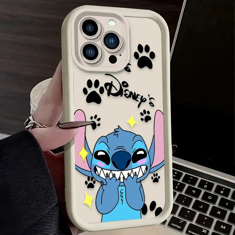 Disney Stitch Angel Silicone Phone Case for iPhone