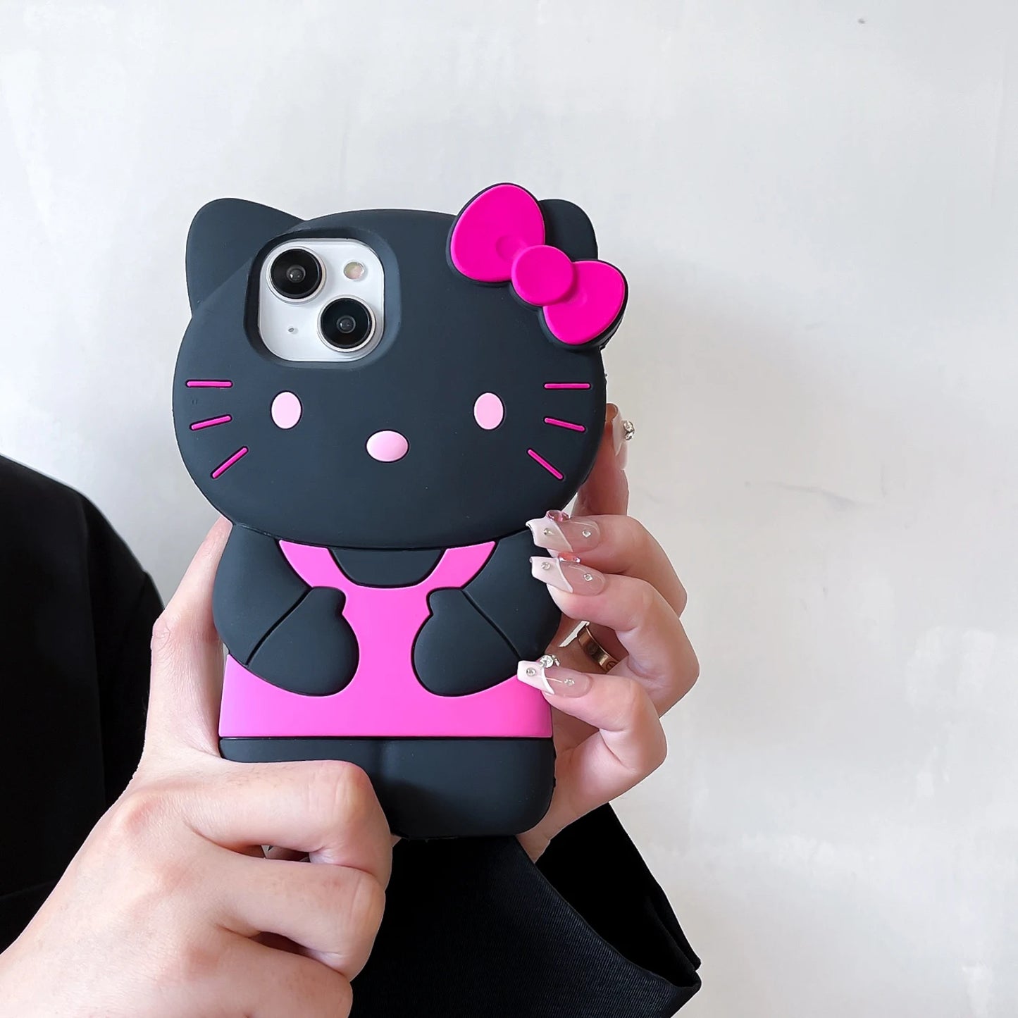 3D Cartoon Bowknot Hello Kitty Silicon Back Soft Phone Case