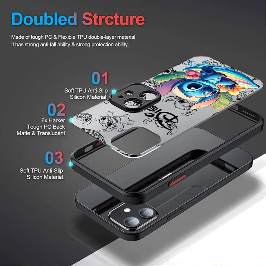 Disney Stitch Shockproof Phone Case for iPhone