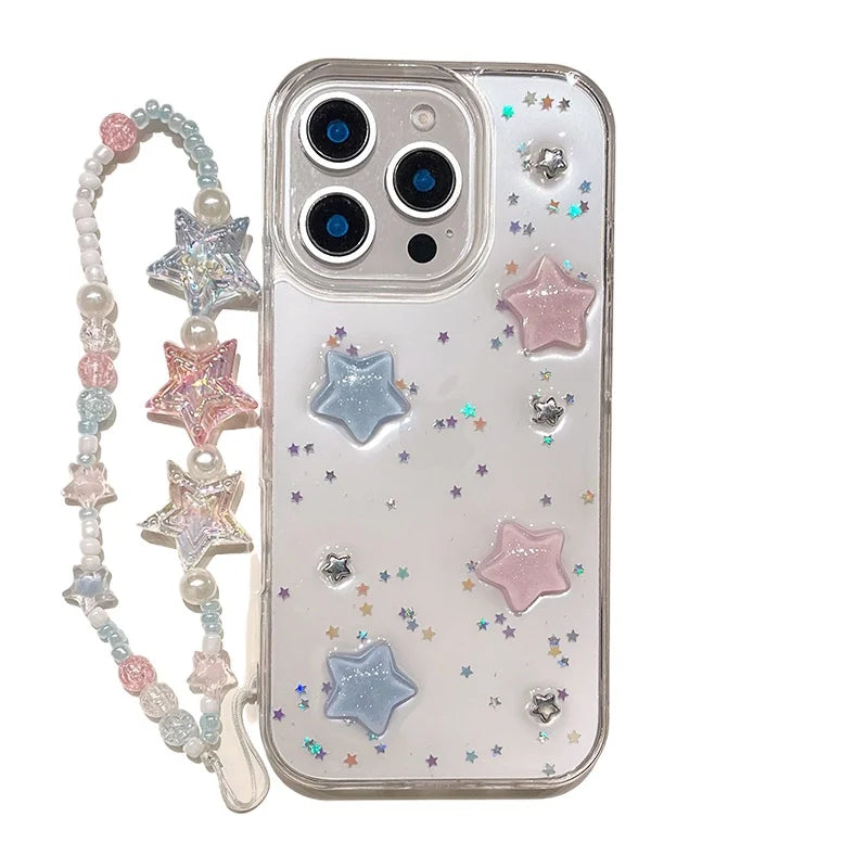 Lovely Colorful 3D Star Bling Glitter Phone Case