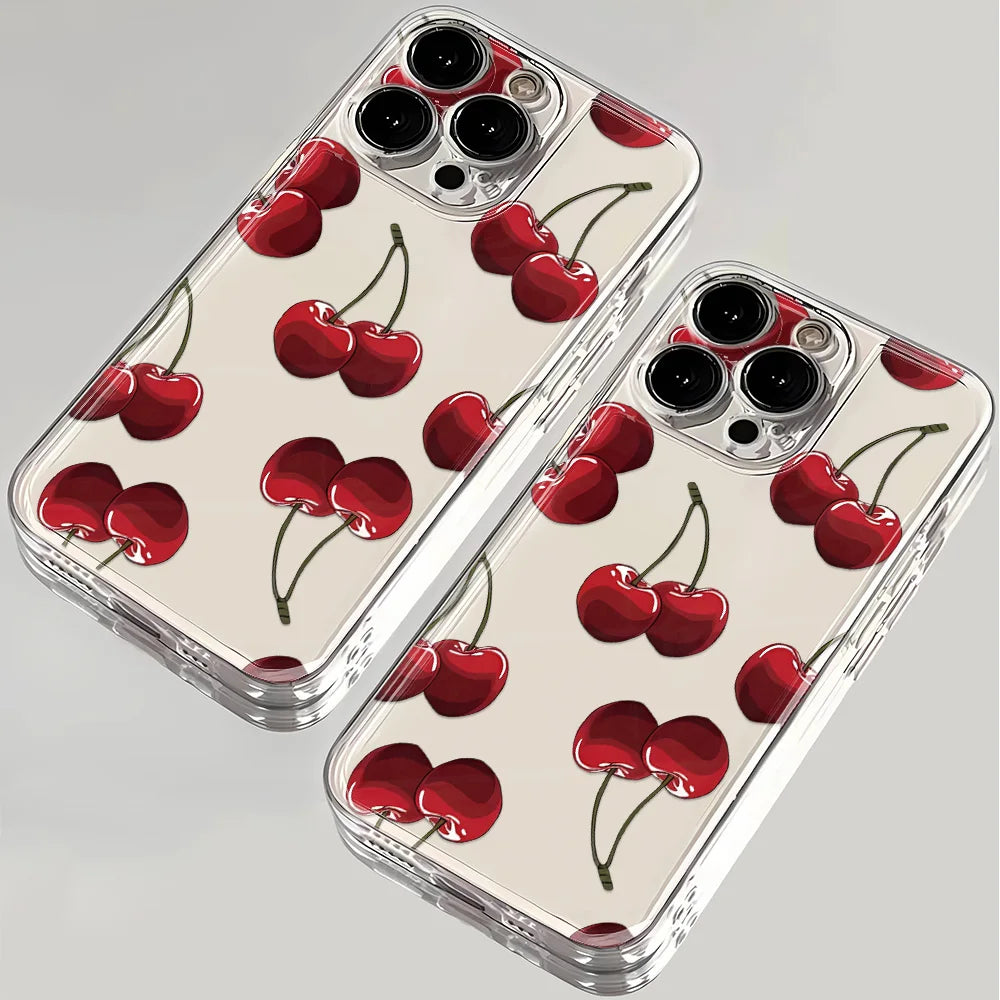 Red Cherry Phone Case Cute Girl Creative Cover Case Funda