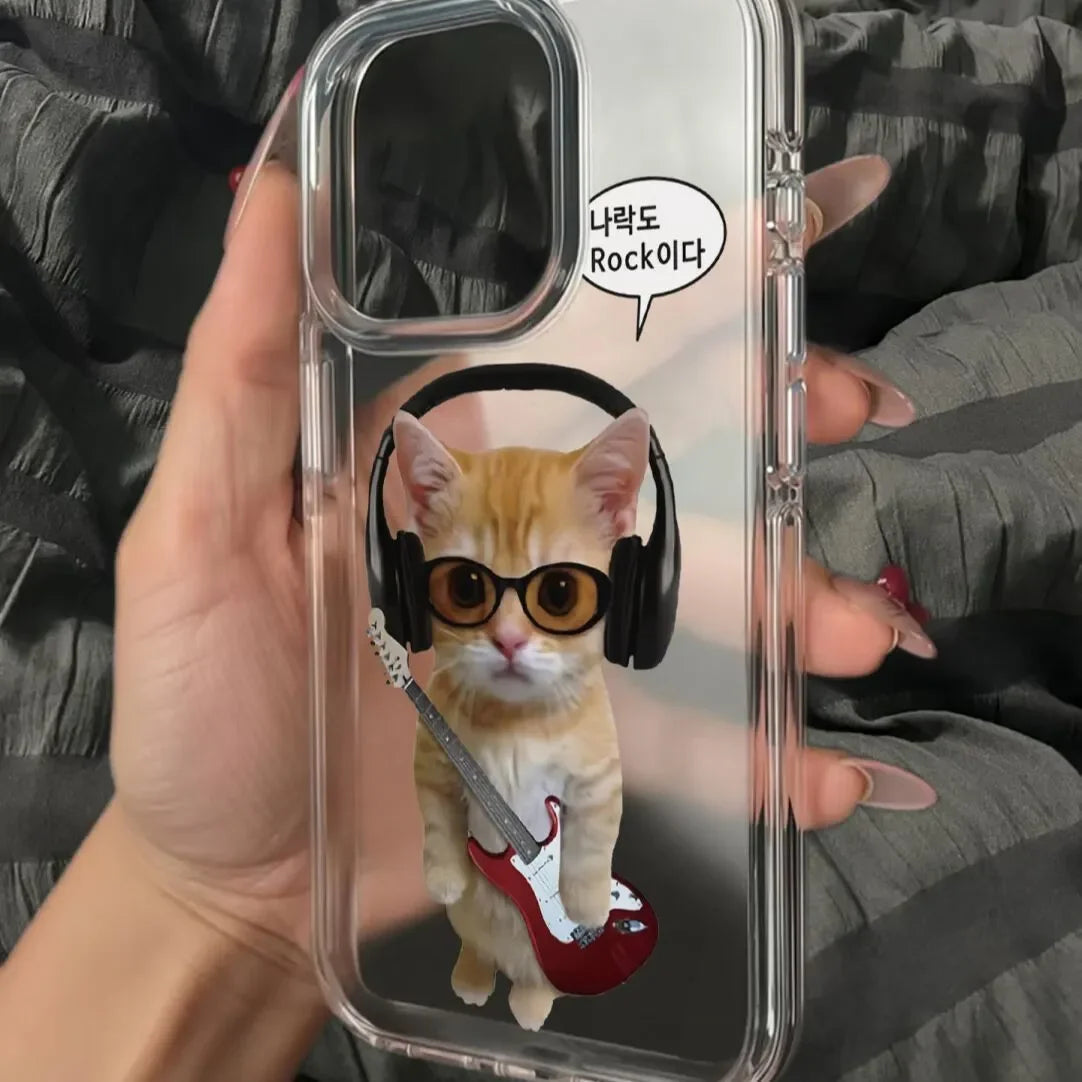 Lovely Guitar Cat Kawaii Phone Case