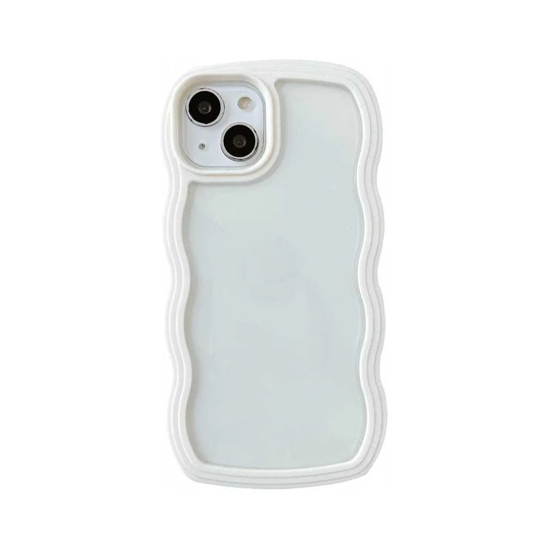 Simple Fashion Wave Frame Clear Shockproof Back Phone Case