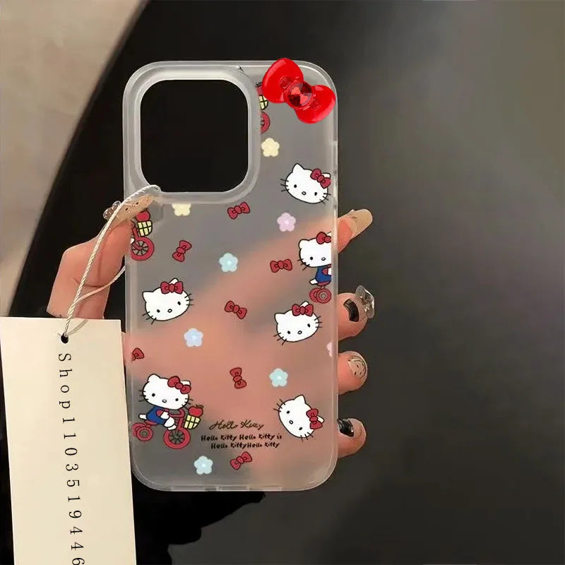 Hello Kitty Bicyle Red Bow Strap Bicyle Phone Case