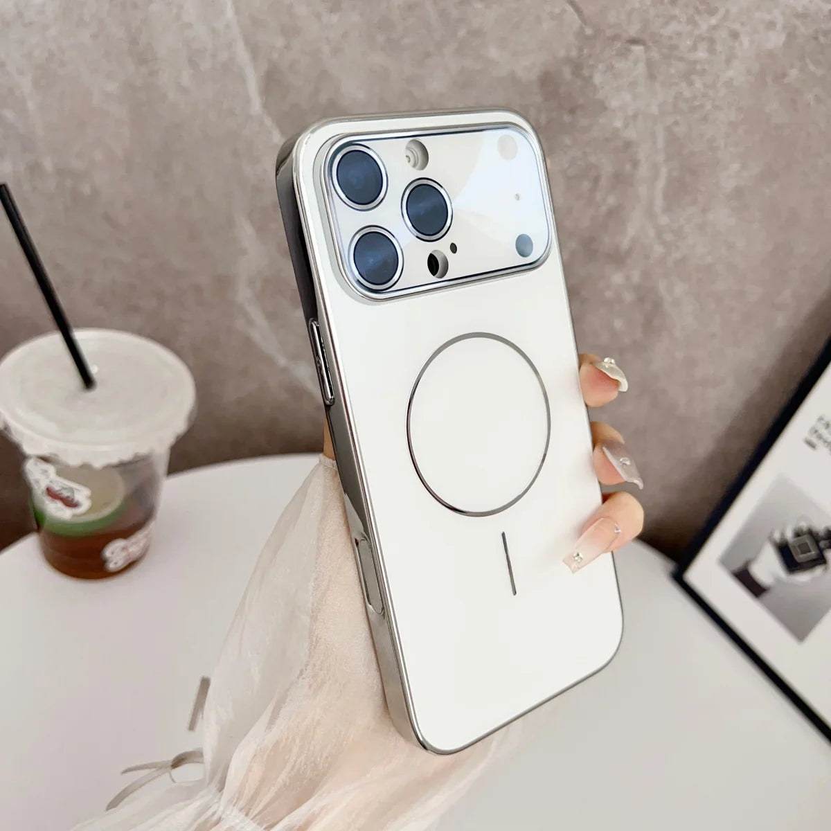 Original Frosted Glass Large Window For Magsafe Phone Case