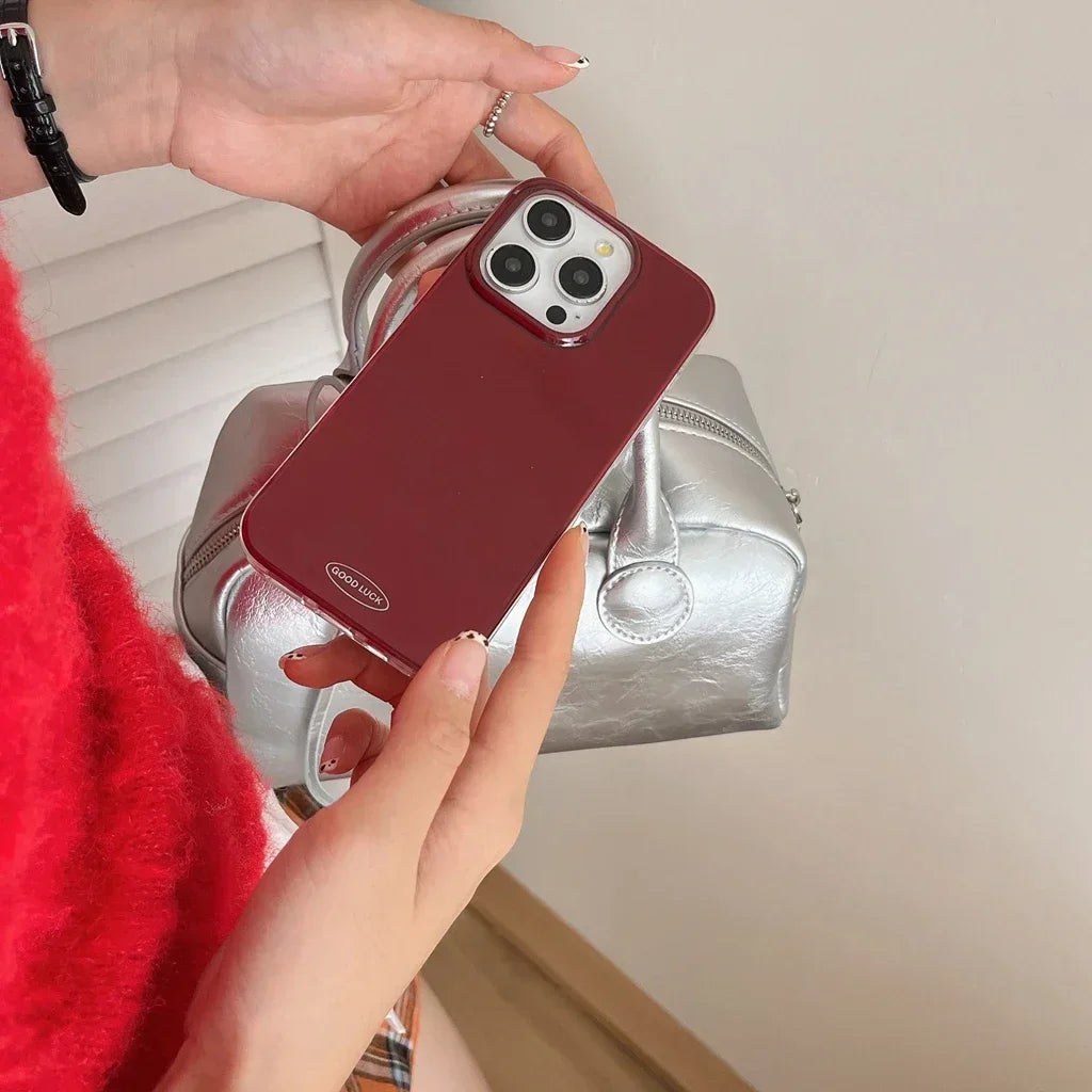 Art Simplicity Glossy Red Iceberg Pattern Shockproof Protective Phone Case