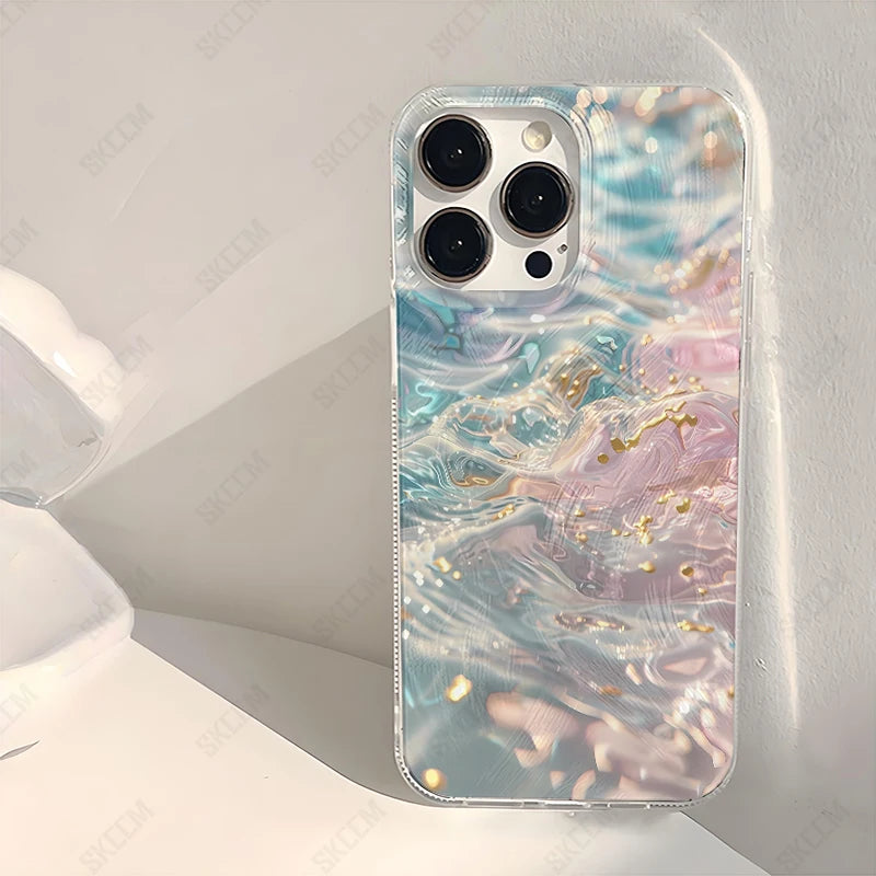 Fashion Blue Whirlpool Fish School Pattern Phone Case