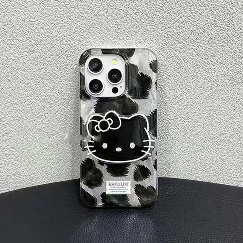 Hello Kitty Leopard Grip Holder Hard Phone Case