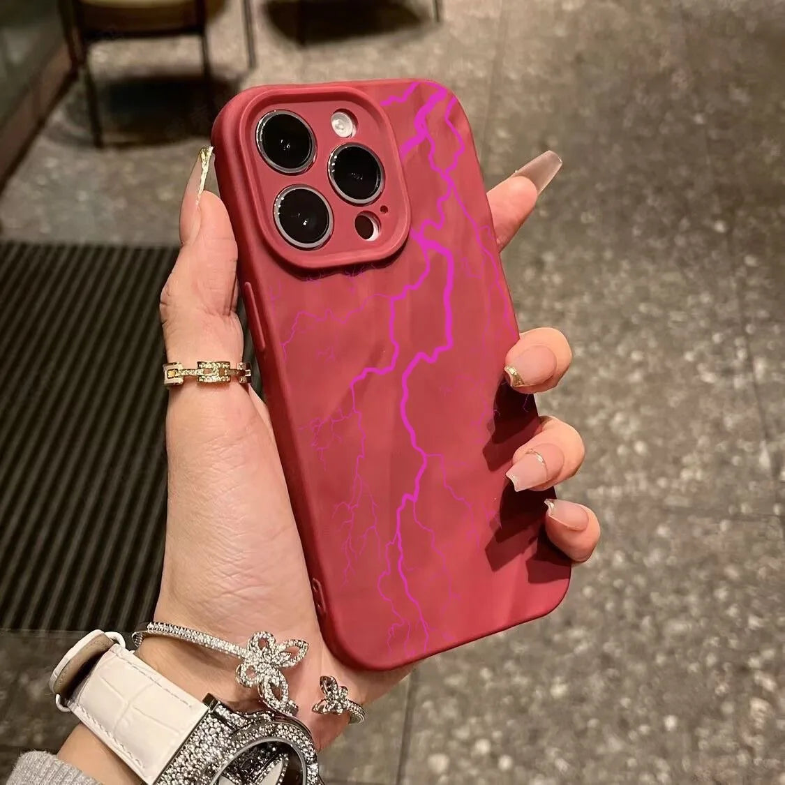 Red Lightning Phone Case for iPhone