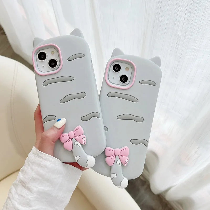Fashion 3D Cat Soft Silicone Phone Case