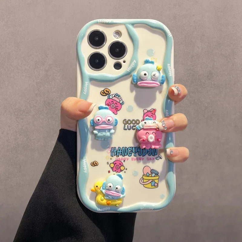 3D Funny Hangyodon Toy ACC Cartoon Wave Shell Soft Phone Case