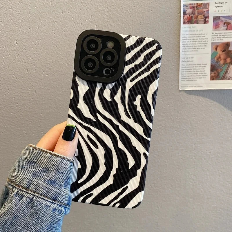 Fashion Zebra Stripes Silicone Phone Case