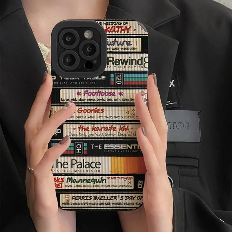 Fashion Art Letter Label Silicone Leather Phone Case