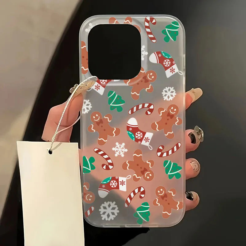 Winter Christmas Graphic Print Clear Phone Case