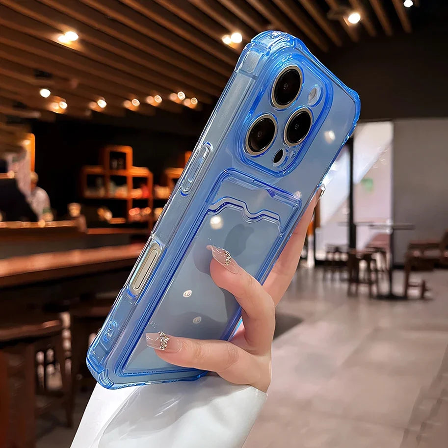 Wallet Card Holder Clear Soft Phone Case