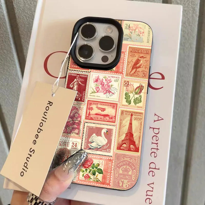 Vibrant Retro Stamp Lichee Design Phone Case New