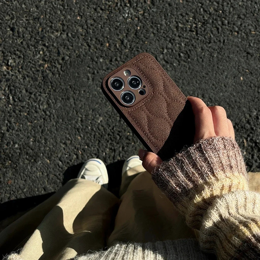 Retro Brown Water Ripple The Puffer Shockproof Protective Phone Case