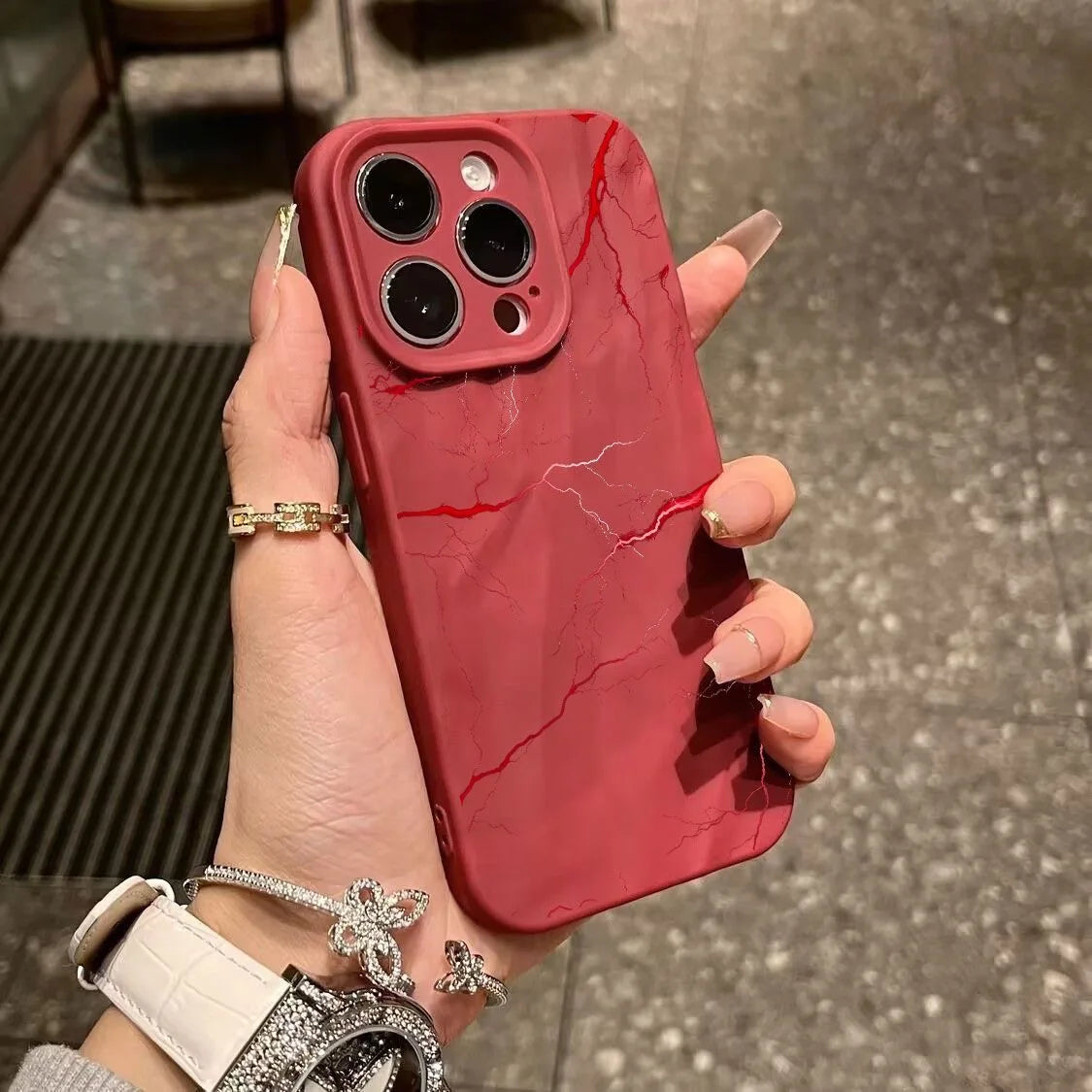 Red Lightning Phone Case for iPhone