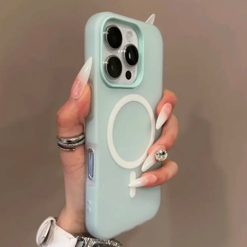 Fashion 2 IN 1 Matte Magnetic Candy Color Phone Case