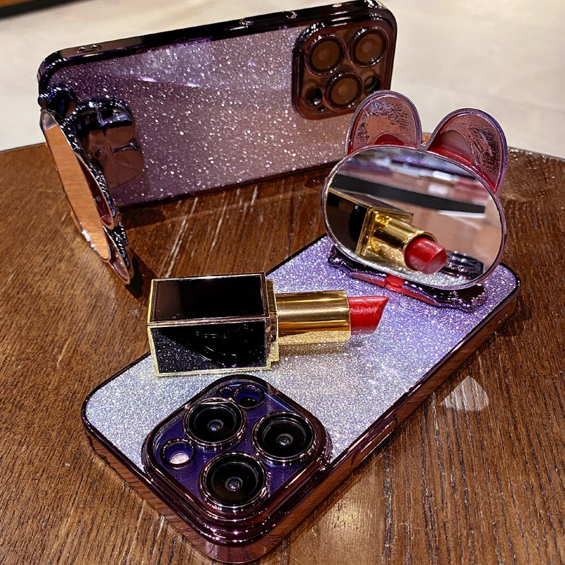 Quicksand Glitter Magnetic Stand iPhone Case