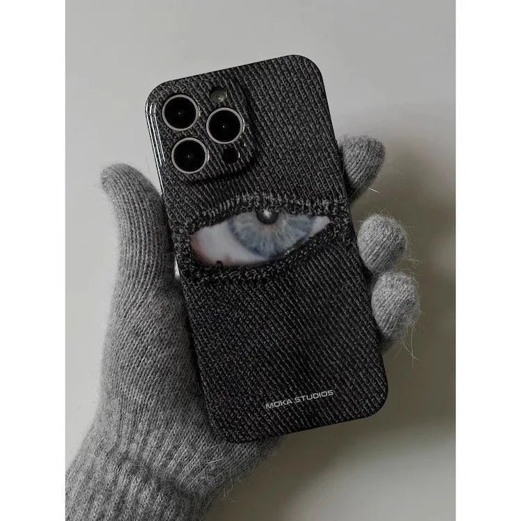 Creative INS Eye in Button Hole Creepy Monster Artistic Phone Case