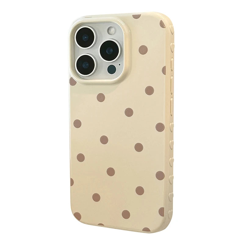 Simple Fashion Purple Circular Dots Beige Polka Dots Phone Case