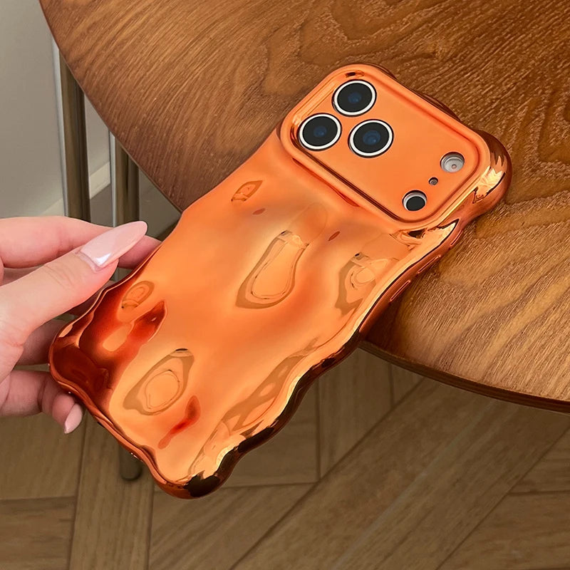 Fashion Luxury Cosmic Orange Bubble Meteorite Texture Phone Case