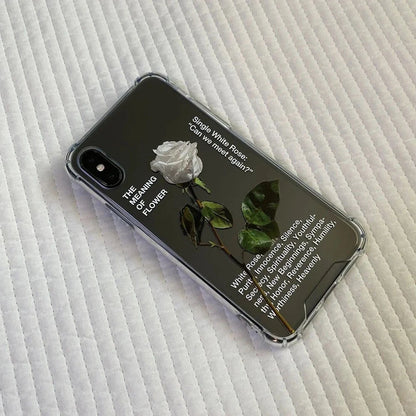 Graceful White Rose Transparent Soft TPU Phone Case