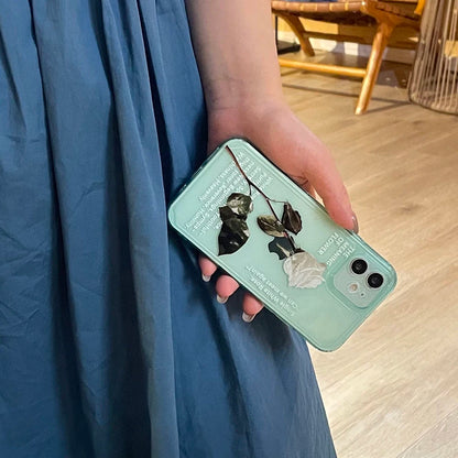Graceful White Rose Transparent Soft TPU Phone Case