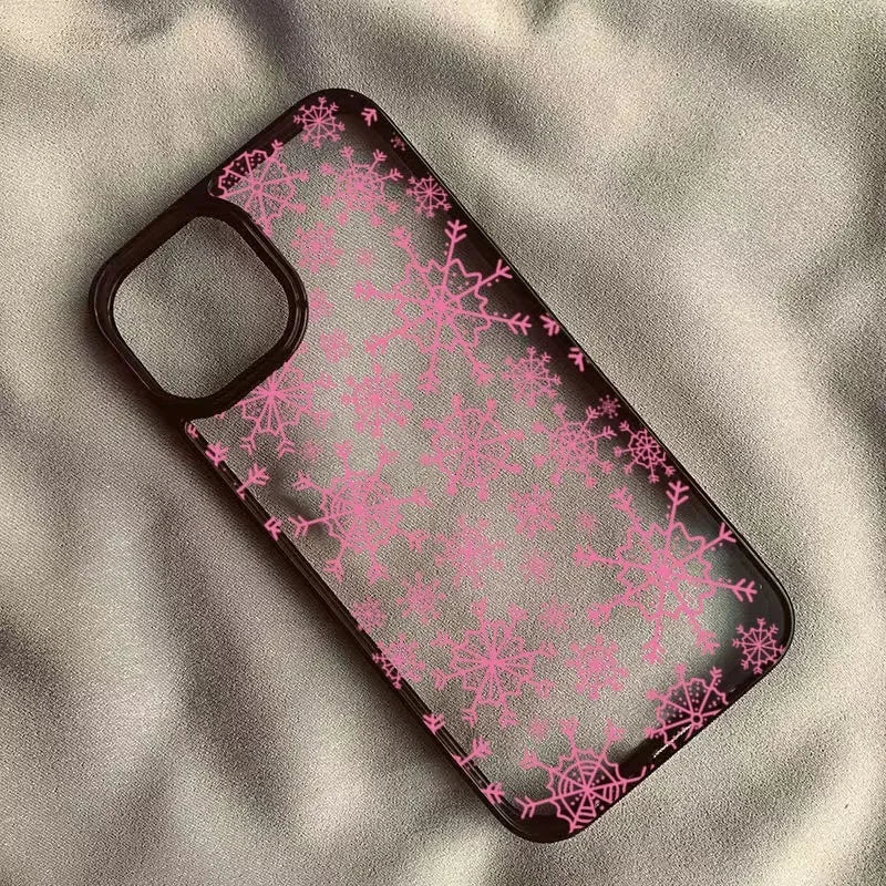 Snowflake English Pattern Clear Phone Case