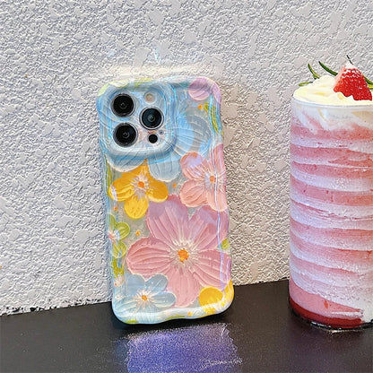 Flowers Glitter Laser iPhone Case