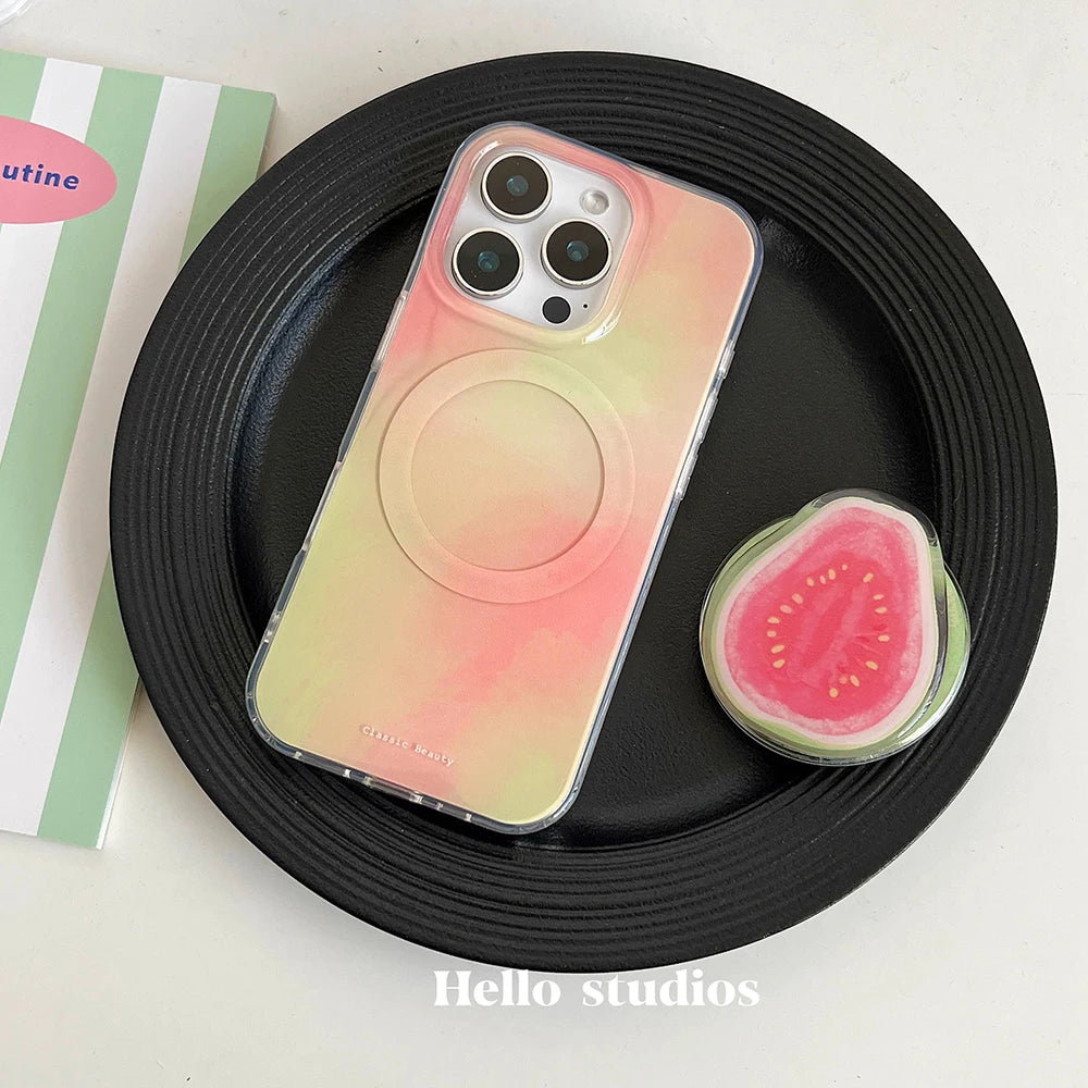 Korean Cute Guava Magnetic Grip Tok Griptok Phone Stand Holder Phone Case